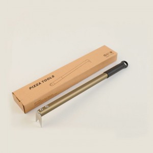 Вилка за пица от неръждаема стомана Флипер за пица Търнър 43см / 16.9 инча дълга дръжка за пица въртяща се вилица за пица фурна / грил, лесна за обръщане на обелка за пица