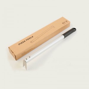 Обръщане на пица вилици Пица Търнър Алуминиева дръжка за печене Здраво за съхранение&прехвърляне на кухня и инструмент за печене, сребро